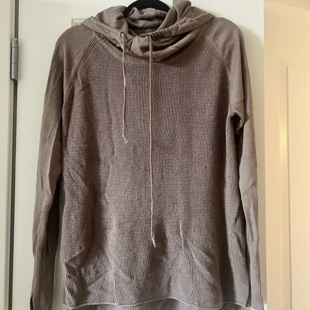 Athleta Women’s Cowl Neck Hoodie Sweater - Brown, S